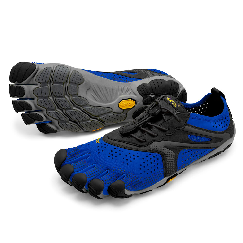 Vibram Fivefingers V-Run Erkek Koşu Ayakkabısı Mavi/Siyah,WI9043567